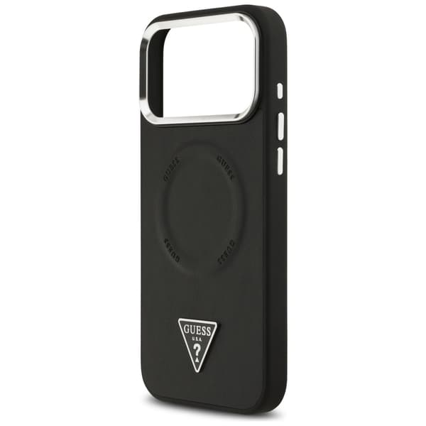Guess Triangle Logo MagSafe -kotelo iPhone 17 Pro Maxille, musta