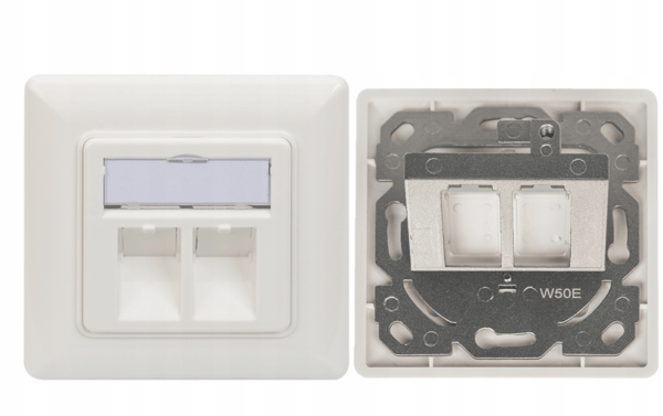 Tuplatila kahdelle Keystone-moduulille, pölytiivis kirjoitusalue