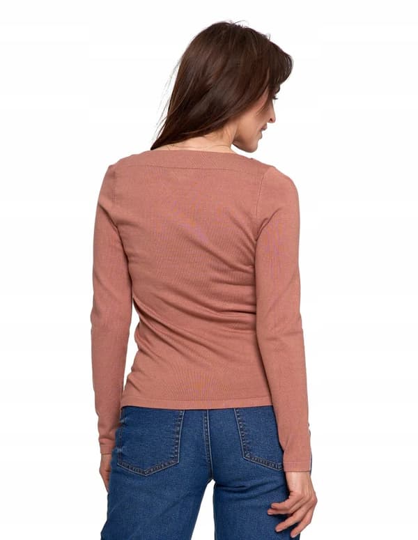 Tynd viskosesweater til damer med klassisk pasform MORAJ L MOCCA