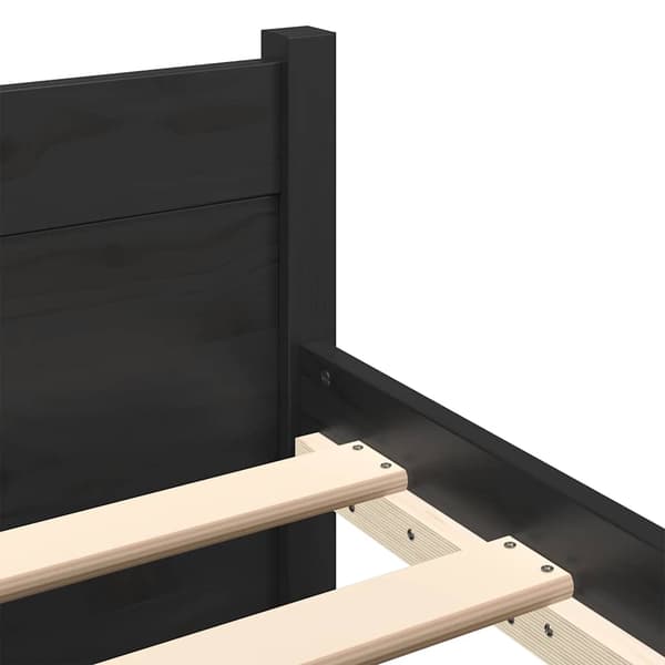 vidaXL sengestel sort massivt træ 90 x 200 cm