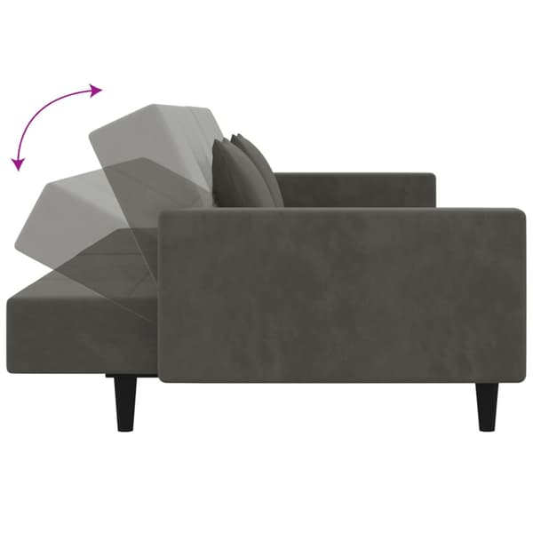 vidaXL 2-istuttava sohva kahdella tyynyllä, tummanharmaa sametti