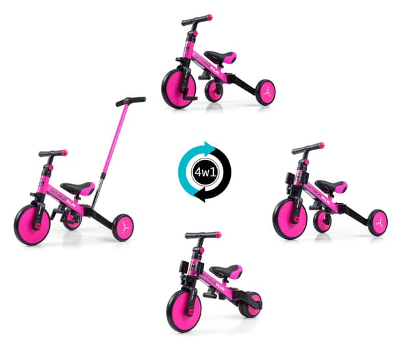 MILLY MALLY 5304 4-i-1-cykel OPTIMUS Plus rosa