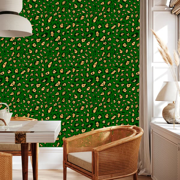 Pullonvihreä ja oliivinvihreä nahkatapetti 50x1000 cm
