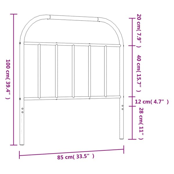 vidaXL metalsengegavl sort 80 cm