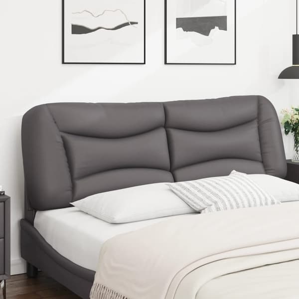 vidaXL hovedgærdehynde, grå, 160 cm, kunstlæder