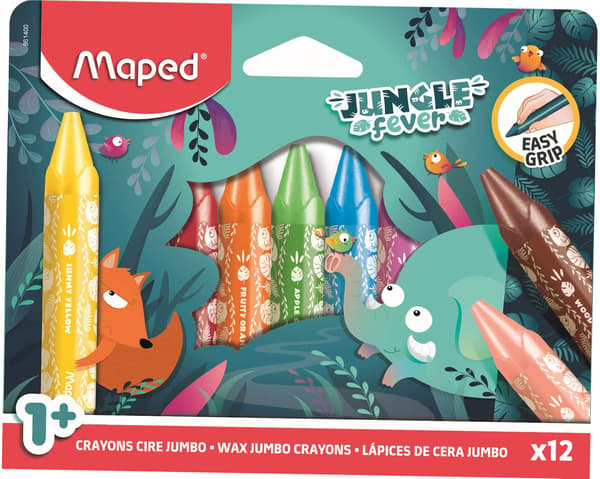 Jumbo Djungelfeberkritor. 12 färger