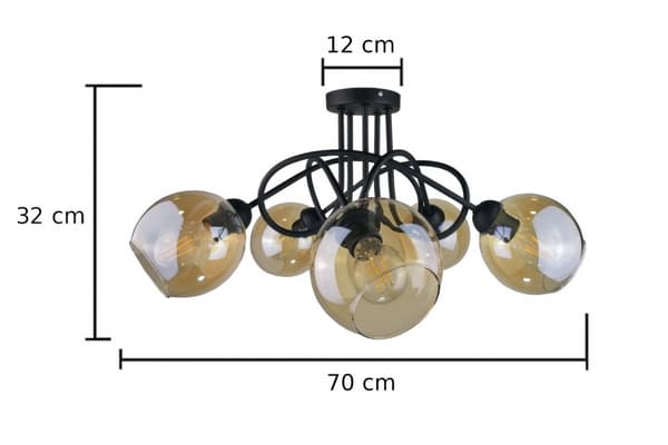 Loftlampe 5xE27 VENUS SORT