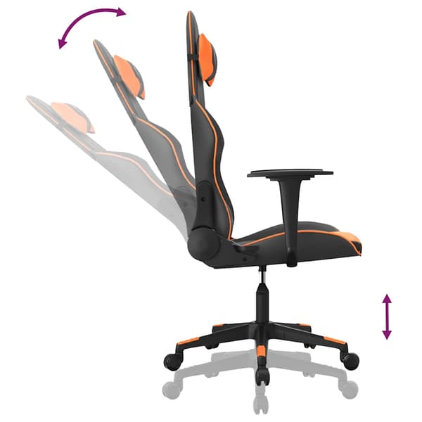 vidaXL massage-gamingstol, sort og orange, kunstlæder