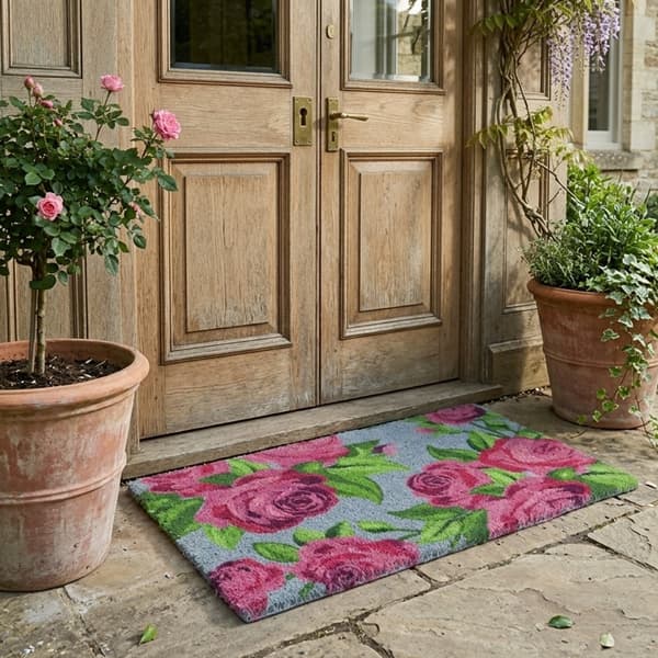 Dörrmatta med blommotiv 60x40 cm