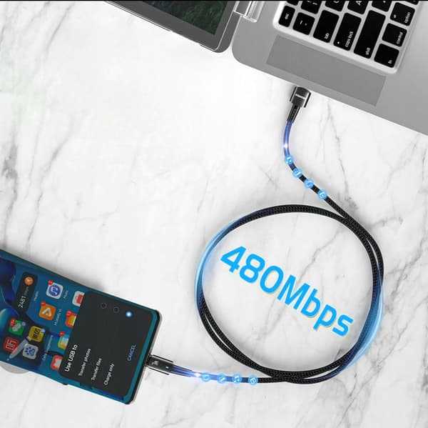 ESSAGER hurtigt USB A til C-kabel 2 meter 7A, 100W 2 m. SORT