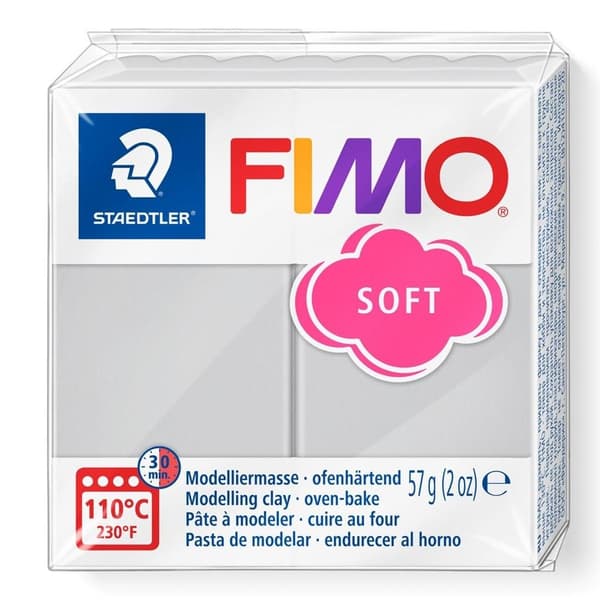 Fimo polymer ler 57g lys grå