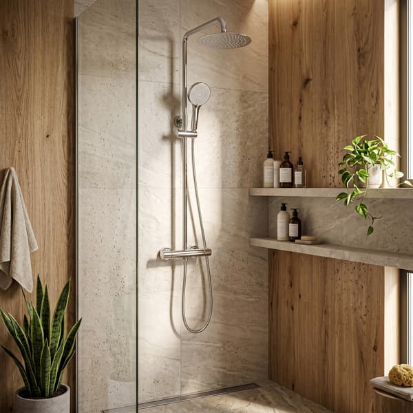 Duschset Krom Silver Termostat Lungo Modern