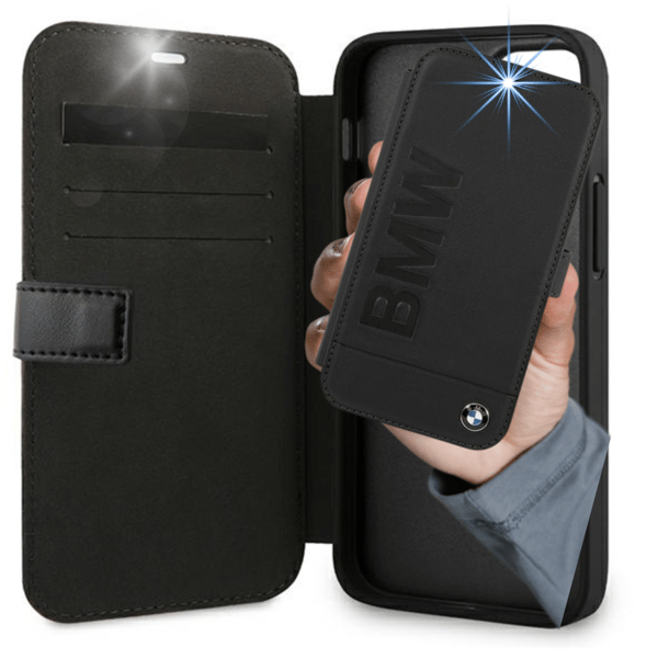 BMW Signature Flip-cover til iPhone 13 mini, sort