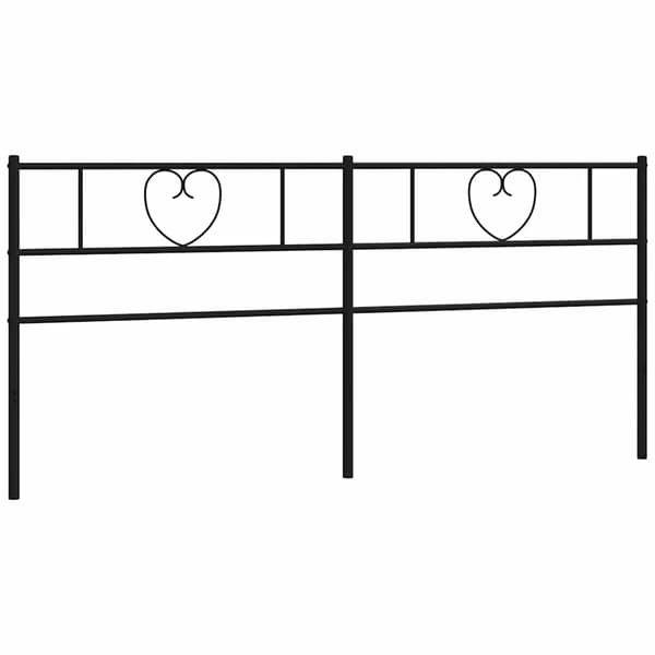 vidaXL metalsengegavl, sort, 200 cm