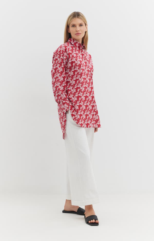 Oversized blomstret skjorte S