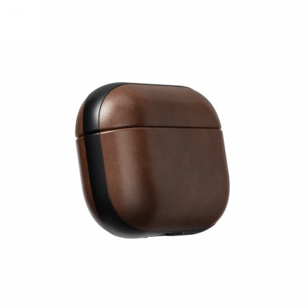 NOMAD Modern Leather Case - læderetui til Apple AirPods Pro 3, Horween læder (rustik brun)