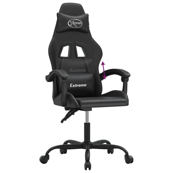 vidaXL Gamingstol, svart, konstläder