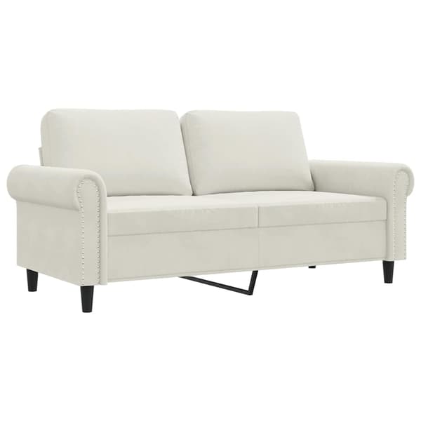 vidaXL 2-sitssoffa krämfärgad 140 cm klädd i sammet