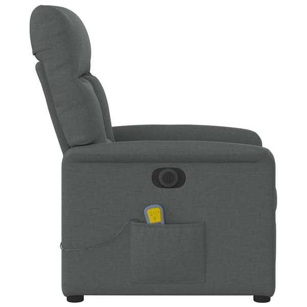 vidaXL Elektrisk vilfåtölj för massage, mörkgrå, tyg