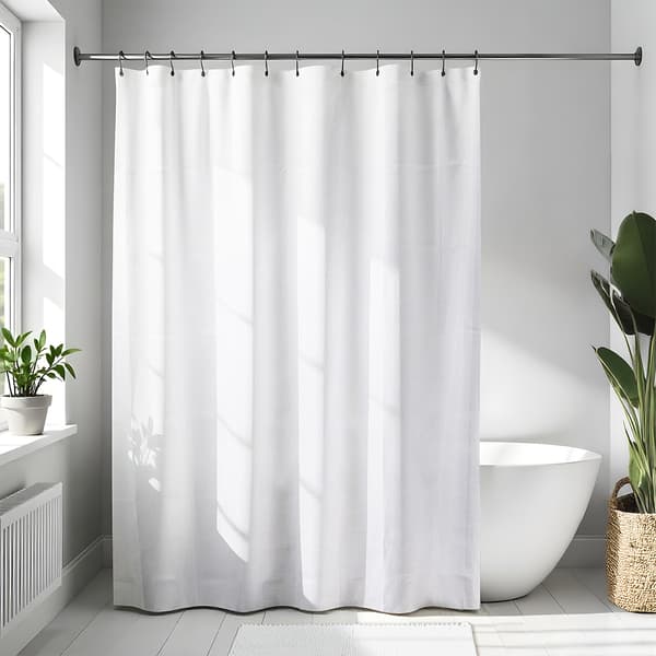 Diamantvitt duschdraperi H200cm