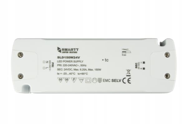 Møbelstrømforsyning til LED-strimler 150W 24V DC universal konstant spænding