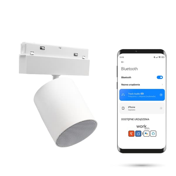 Bluetooth-högtalare för magnetiska spår SMART TRACK 48VDC Vit