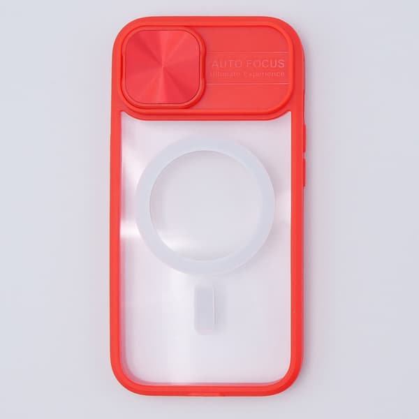 iPhone 15 cover, slidekamera Magsafe, rød