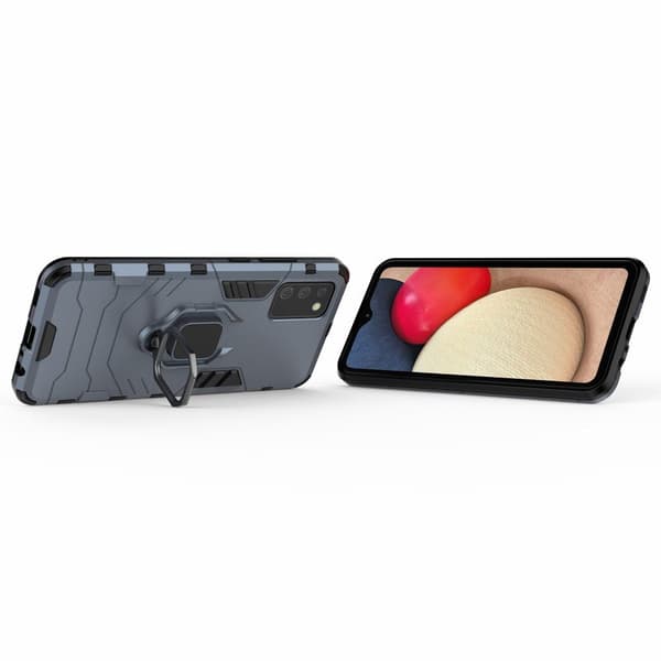 Samsung Galaxy A02S cover, støttering, blå