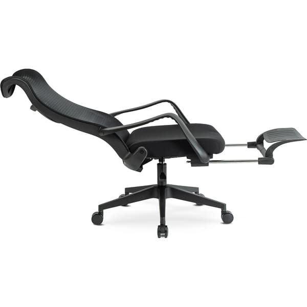ACTON Ergonomisk Drejelig Kontorstol med Fodstøtte, Sort