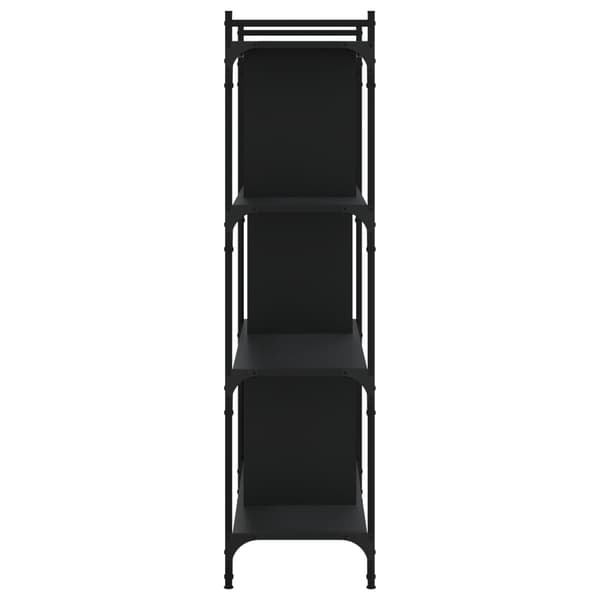 vidaXL 4-lags bogreol sort 76x32x123 cm