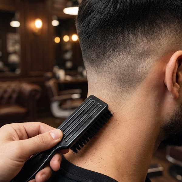 Barberbørste til hårpleje, hals, BARBER, Sort