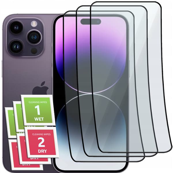 3x hybridglas til iPhone 14 Pro Max fuldskærms keramisk 9D