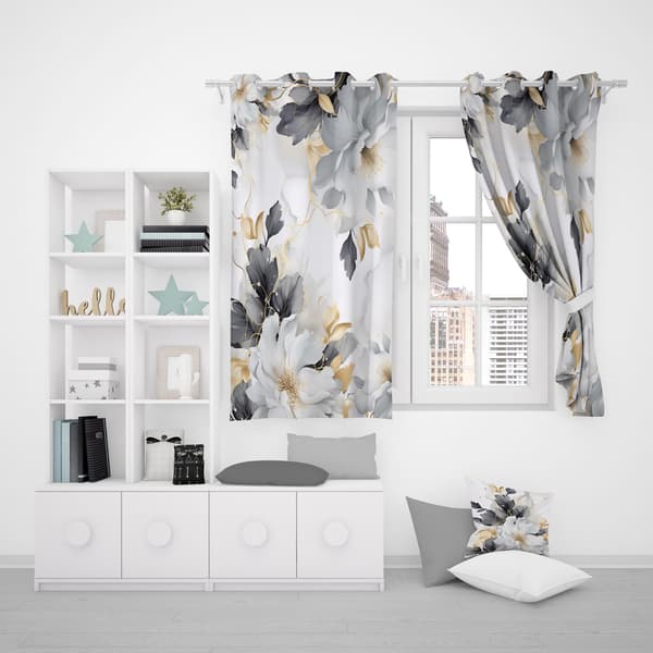 Gardin med snørehuller, print 225