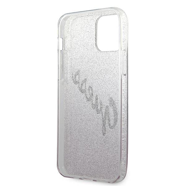 Guess Glitter Gradient Script -suojakuori iPhone 12/12 Prolle, pinkki