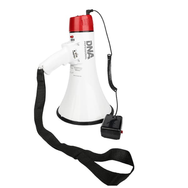 DNA MEGA1 megafon 30W stemmeforstærker sirene USB Bluetooth AUX micro SD