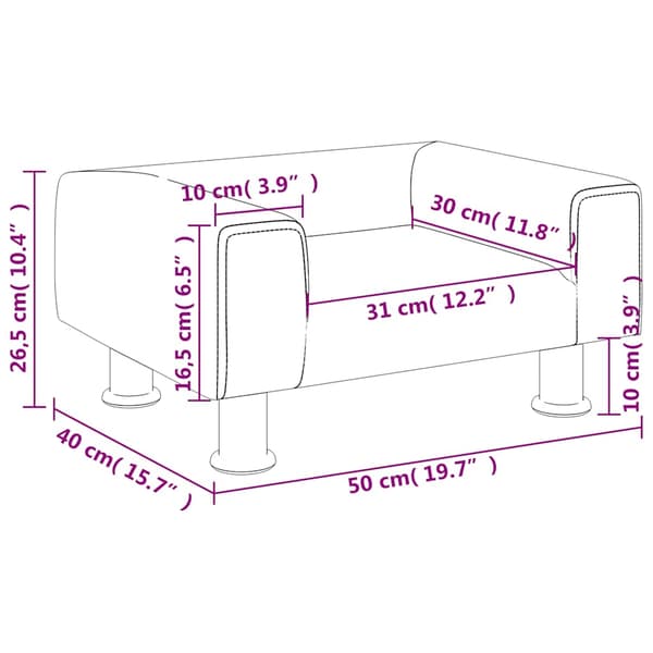 vidaXL Barnsoffa blå 50x40x26,5 cm sammet