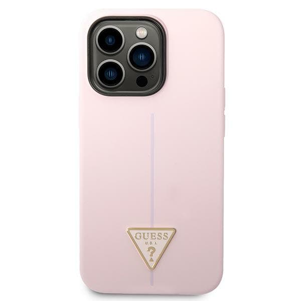 Guess Silikone Trekantet Etui til iPhone 14 Pro, Lilla