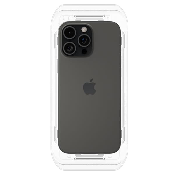 Härdat glas med monteringsram för iPhone 16 Pro Max - 2 st.