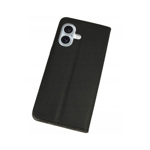 Etui til APPLE IPHONE 16 SMART MAGNET SORT BOG LUKKET + glas