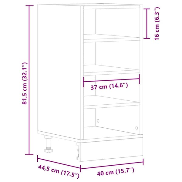vidaXL underskab brunt egetræ 40x44,5x81,5 cm