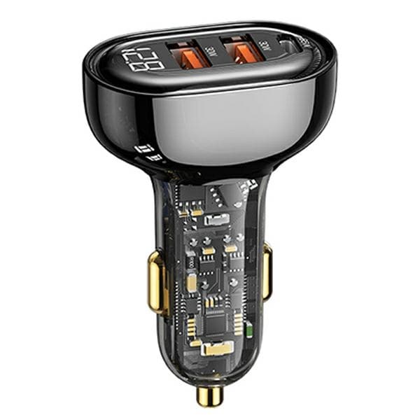 USAMS Lad. Alone. 2xUSB+1xUSB-C 125WPikalataus läpinäkyvä musta CC158CC01 (US-CC158)