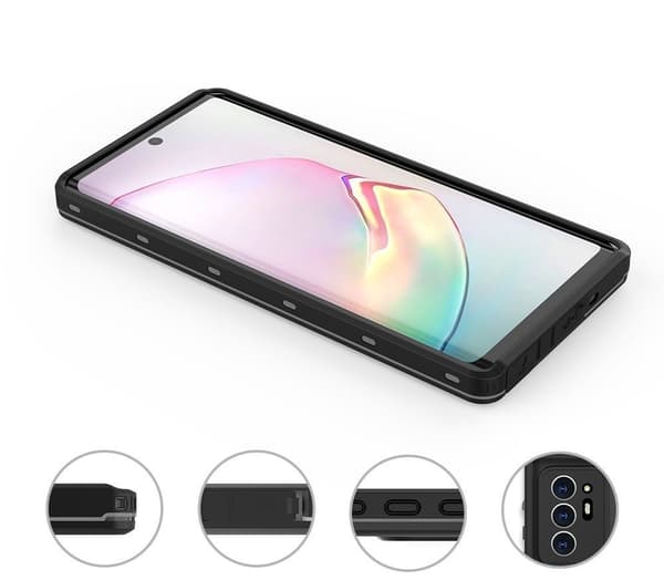 IP68 Vandtæt Etui til Samsung Galaxy Note 20 Ultra, Redpepper, Sort