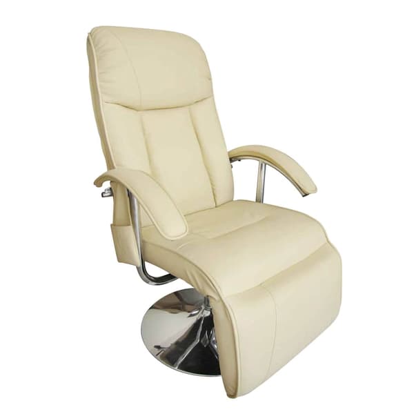 vidaXL Massagefåtölj, Vit, Konstläder