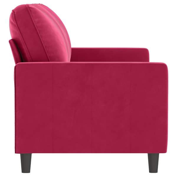 vidaXL 2-sitssoffa vinröd 140 cm klädd i sammet