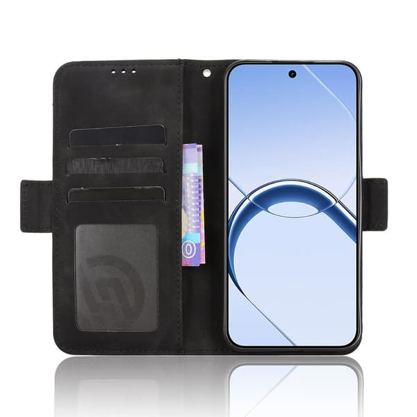 Realme 16 5G Flip-etui, Kortholder, Sort