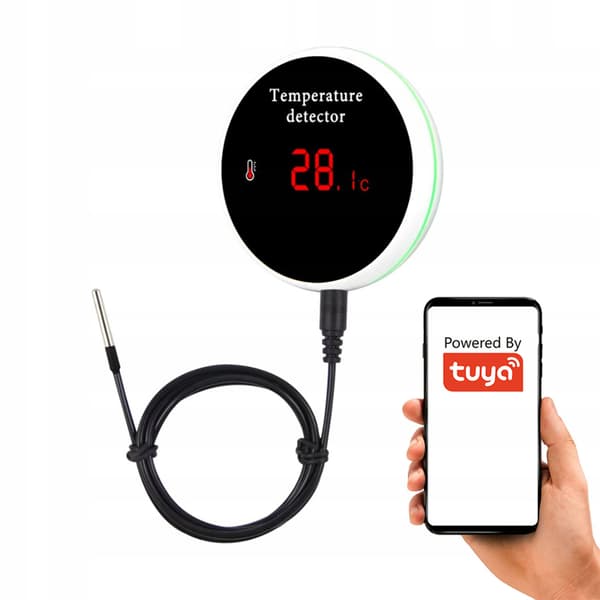 Intelligent temperatursensor hermetisk probe 3mAlarm WiFi-skærm TUYA