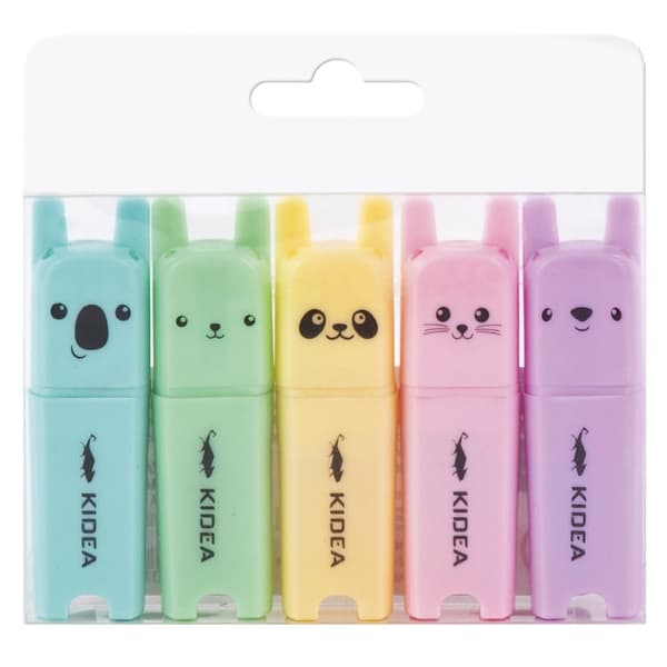 HIGHLIGHTERS DJUR 5 STK KIDEA 9925