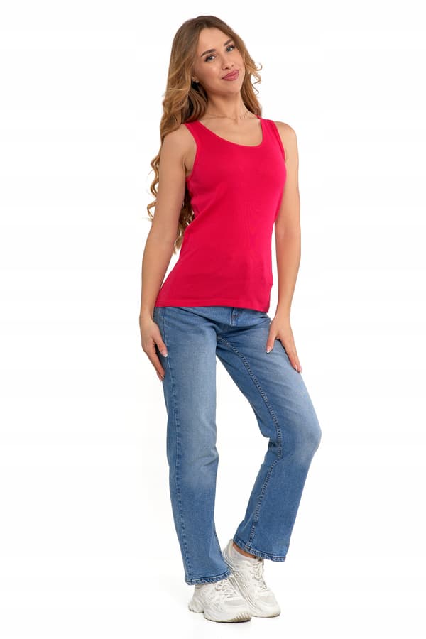 Dame bomuldstanktop Classic MORAJ L FUCHSIA