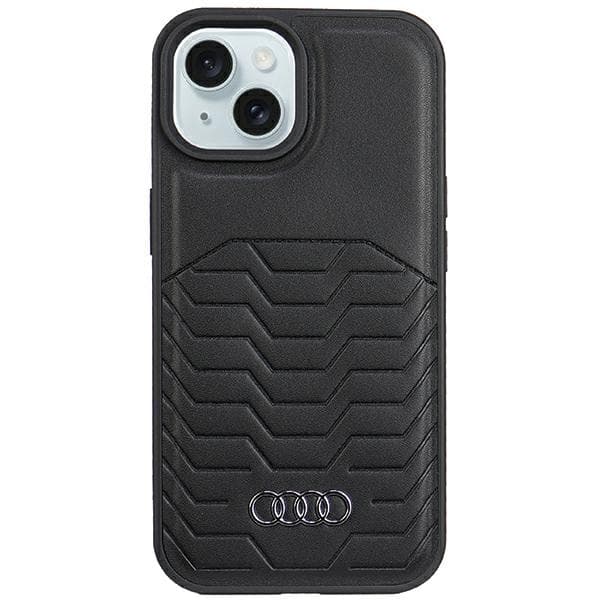Audi MagSafe-etui i kunstlæder til iPhone 15, sort