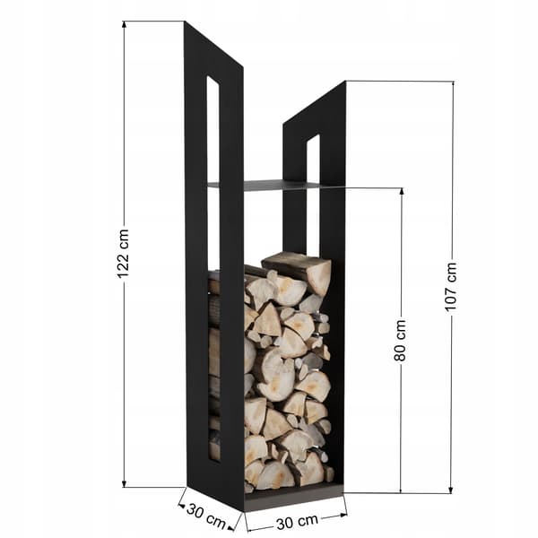 Brændekurvstativ til pejs stål Loft 122 cm moderne